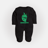 Happy Ugadi Classic Personalized Kids fullbody Suit - BLACK - New Born (Chest 7.5")