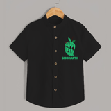 Happy Ugadi Classic Personalized Kids Shirt - BLACK - 0 - 6 Months Old (Chest 23")