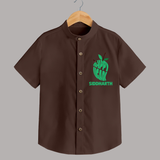 Happy Ugadi Classic Personalized Kids Shirt - CHOCOLATE BROWN - 0 - 6 Months Old (Chest 23")