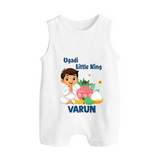 Ugadi Little King Personalized Kids Romper suit - WHITE - 0 - 5 Months Old (Chest 18")