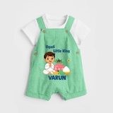 Ugadi Little King Personalized Kids Dungaree - GREEN - 0 - 5 Months Old (Chest 18")