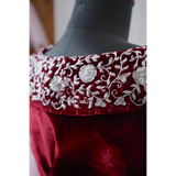 Regal Wine Velvet Family Partywear Set