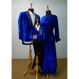 Elegant Blue Velvet Family Combo – Wedding, Reception & Party Wear Set