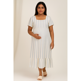 Blue Stripe Cotton Customised Maternity Wear