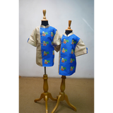 Pongal Boys Kurta Blue & Beige Festival Printed Kurta for Kids