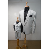 Silver & Black Premium Family Combo Party & Reception Wear Anveshana Clothing