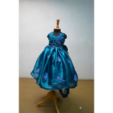 Teal Blue 3D Butterfly Ball Gown for Girls | Princess Birthday Dress