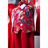 Vibrant Red Satin Family Outfit Set