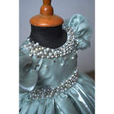 Elegant Sea Green Shimmer Family Outfit Set