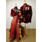 Royal Maroon Family Matching Velvet Ethnic Outfit Set | Kids & Adults | Festive & Wedding Wear