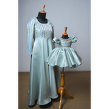 Elegant Sea Green Shimmer Family Outfit Set