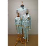 Mint Blue Royal Family Matching Outfit Set Father–Son Twinning Suit Set Wedding & Celebration Wear