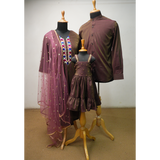 Family Matching Ethnic Outfit Set – Brown & Wine Traditional Ensemble