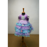 Lavender & Aqua Mermaid-Themed Family Outfit Set – Women & Girls Matching Party Wear