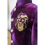 Regal Plum Velvet & Brocade Sibling Ethnic Wear Set