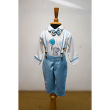 Boys Sky Blue Formal Suit Set | 3-Piece Party Wear Outfit with Shirt, Waistcoat & Shorts