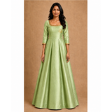 Vinayagar Chaturthi Green Colour-Mom Dress