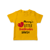 Mommy's Little Heartbreaker - Valentine's Day Themed Customized T-Shirt For Kids - CHROME YELLOW - 0-5 Months Old (Chest 17")
