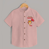 Dashing Valentine - Valentine's Day Themed Customized Shirt For Kids - PEACH - 0 - 6 Months Old (Chest 23")