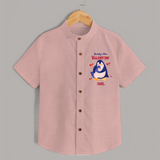 Daddy's Mini Valentine - Valentine's Day Themed Customized Shirt For Kids - PEACH - 0 - 6 Months Old (Chest 23")