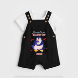 Mommy's Forever - Valentine's Day Themed Customized Dungaree Set For Kids - BLACK - 0 - 5 Months Old (Chest 18")
