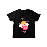 Cupid In The Making - Valentine's Day Themed Customized T-Shirt For Kids - BLACK - 0-5 Months Old (Chest 17")