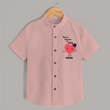 Heart Stealer On Duty - Valentine's Day Themed Customized Shirt For Kids - PEACH - 0 - 6 Months Old (Chest 23")