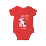 Daddy's Little Love - Valentine's Day Themed Customized Romper For Babies With Name - RED - 0 - 3 Months Old (Chest 16")