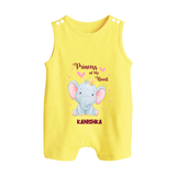 Princess Of My Heart - Valentine's Day Themed Customized Romper Suit For Babies With Name - PASTEL YELLOW - 0 - 5 Months Old (Chest 18")