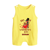 My First Valentine's Day - A Memory to Cherish Forever Customized Romper Suit For Babies With Name - PASTEL YELLOW - 0 - 5 Months Old (Chest 18")