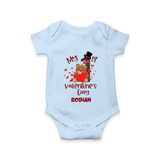 My First Valentine's Day - A Memory to Cherish Forever Customized Romper For Babies With Name - BABY BLUE - 0 - 3 Months Old (Chest 16")