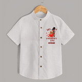 My First Valentine's Day - A Memory to Cherish Forever Customized Shirt For Kids With Name - WHITE - 0 - 6 Months Old (Chest 23")