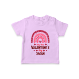 My First Valentine's Day - Writing Our Love Story Customized T-Shirt For Kids With Name - LILAC - 0-5 Months Old (Chest 17")