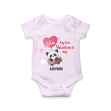 My First Valentine's Day - A Heartwarming Celebration Customized Romper For Babies With Name - LILAC - 0 - 3 Months Old (Chest 16")