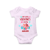 My First Valentine's Day - A Love Worth Celebrating Customized Romper For Babies With Name - LILAC - 0 - 3 Months Old (Chest 16")