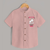 Born To Be Loved - Customized Shirt For Kids With Name - PEACH - 0 - 6 Months Old (Chest 23")