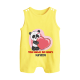 Tiny Hands, Big Heart - Customized Romper Suit For Babies With Name - PASTEL YELLOW - 0 - 5 Months Old (Chest 18")