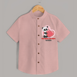 Tiny Hands, Big Heart - Customized Shirt For Kids With Name - PEACH - 0 - 6 Months Old (Chest 23")