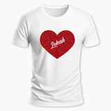 Custom Couples Heart T-Shirt - WHITE - Small (Chest 36")