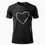 Personalized Name heart Valentines day T-Shirt - BLACK - Small (Chest 36")