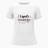 Cupid's favorite duo matching couplesT-Shirt - WHITE - Small (Chest 36")