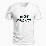 Boy friend matching couplesT-Shirt - WHITE - Small (Chest 36")