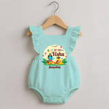 My First Vishu Baby ROMPER FROCK – Krishna Vishu Celebration Theme - MINT GREEN - 0 - 3 Months Old (Chest 19")