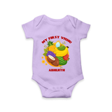 My First Vishu Baby Romper – Vishu Fruits & Kani Theme - LILAC - New Born (Chest 14")