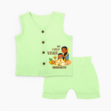 My First Vishu Baby Jabla – Traditional Vishu Family Celebration Theme - PASTEL GREEN - 0 - 3 Months Old (Chest 9.8")