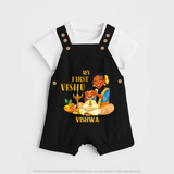 My First Vishu Baby DUNGAREE – Traditional Vishu Family Celebration Theme - BLACK - 0 - 5 Months Old (Chest 18")