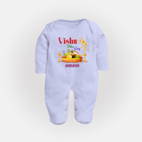 Vishu Vibes Only Baby FULL BODY SUIT – Traditional Vishu Kani Theme - BABY BLUE - New Born (Chest 7.5")