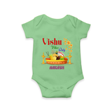 Vishu Vibes Only Baby Romper – Traditional Vishu Kani Theme - GREEN - New Born (Chest 14")