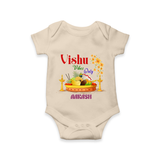 Vishu Vibes Only Baby Romper – Traditional Vishu Kani Theme - IVORY - New Born (Chest 14")
