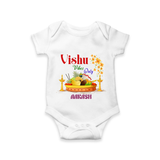 Vishu Vibes Only Baby Romper – Traditional Vishu Kani Theme - WHITE - New Born (Chest 14")